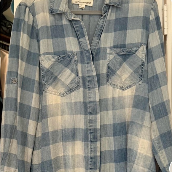 Vintage Havana Blue Plaid Button Down Shirt - Picture 1 of 2